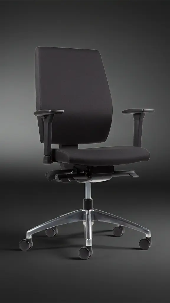 Profi ergonomisk kontorstol med høj ryg i chrome