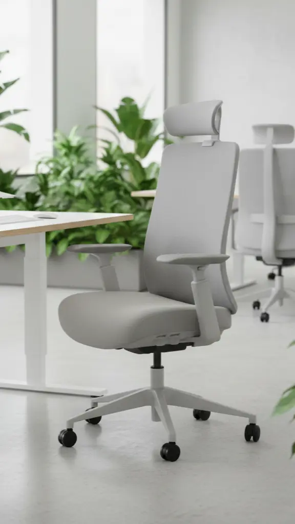 Vane kontorstol i grå