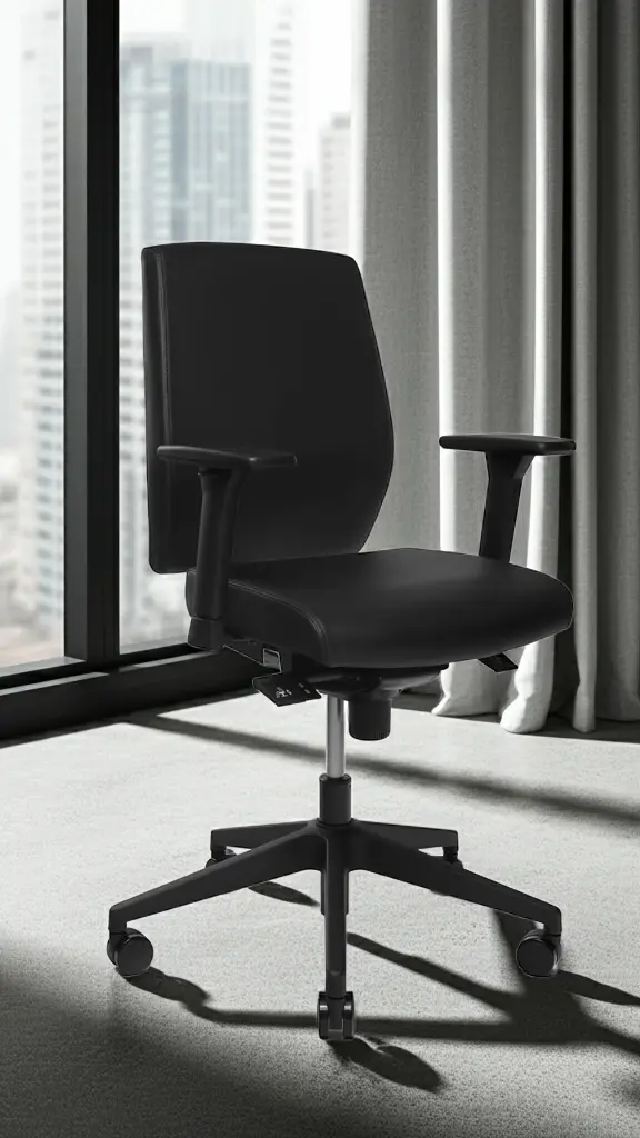 Basic ergonomisk kontorstol i kunstlæder