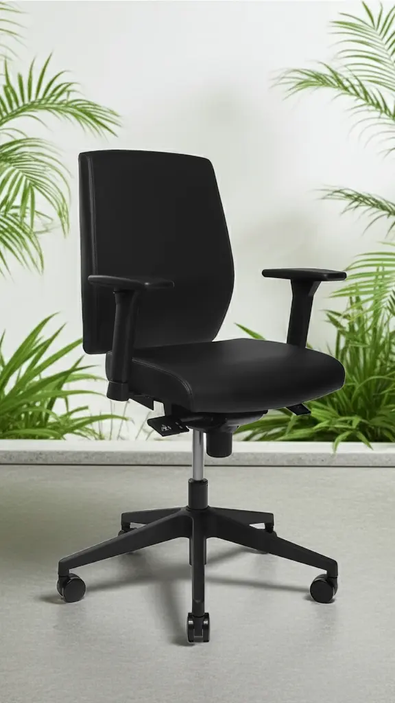 Basic ergonomisk kontorstol i kunstlæder