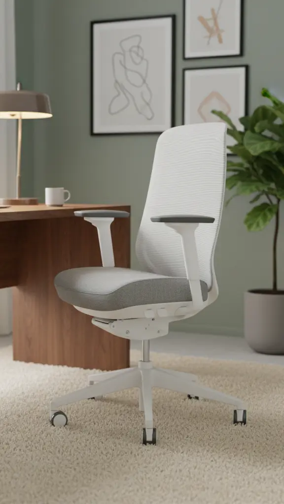 Glory kontorstol i hvid Sedia Verde Ergonomisk kontorstol