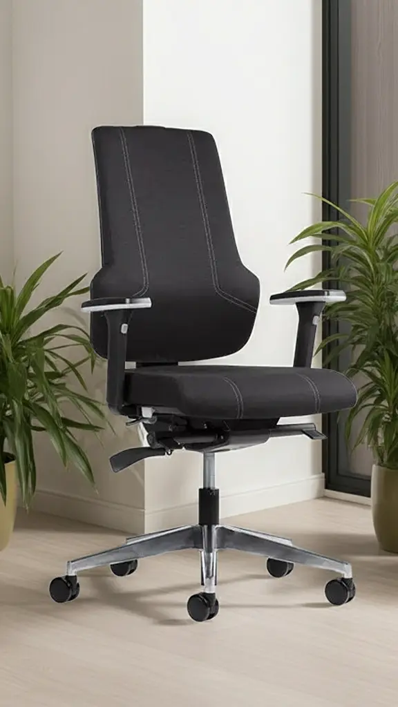 Comfy ergonomisk kontorstol med chrome stel