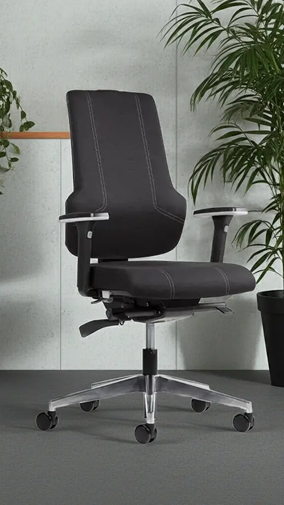 Comfy ergonomisk kontorstol med chrome stel