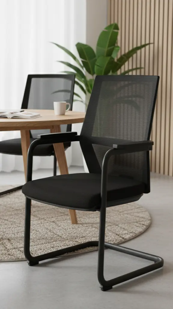 Sledge mødestol i sort