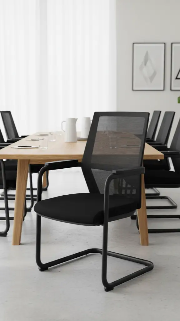 Sledge mødestol i sort