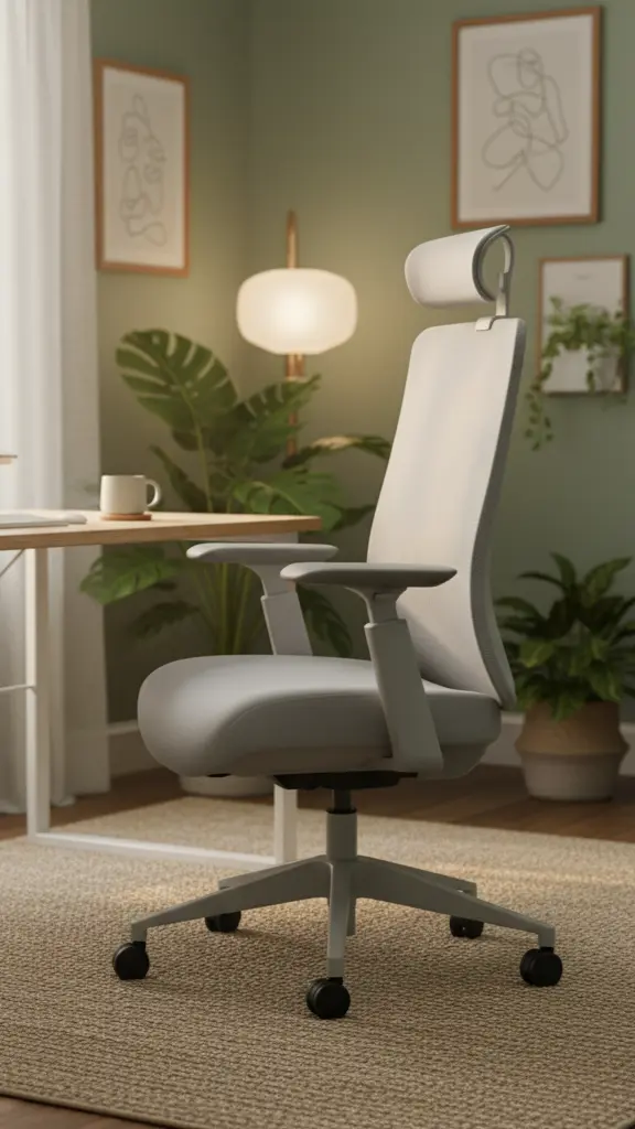 Vane kontorstol i grå Sedia Verde Ergonomisk kontorstol