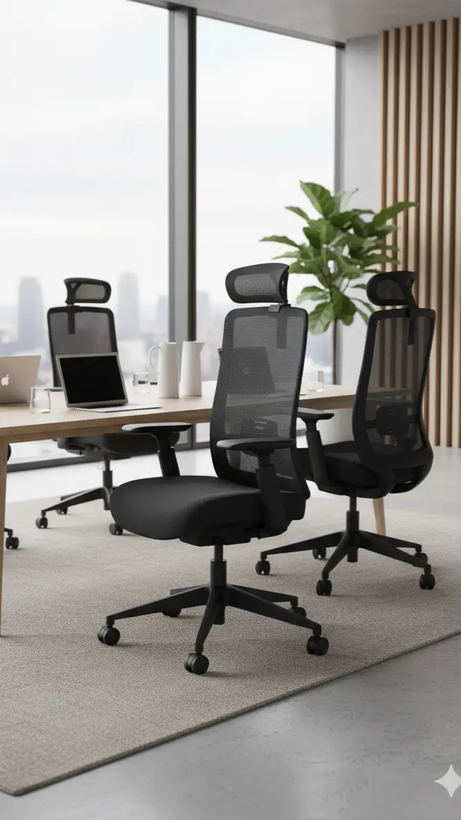 Vane kontorstol i sort