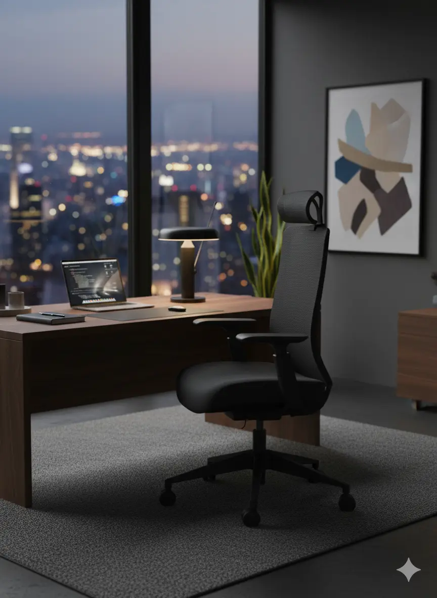 Vane kontorstol i sort Sedia Verde Ergonomisk kontorstol