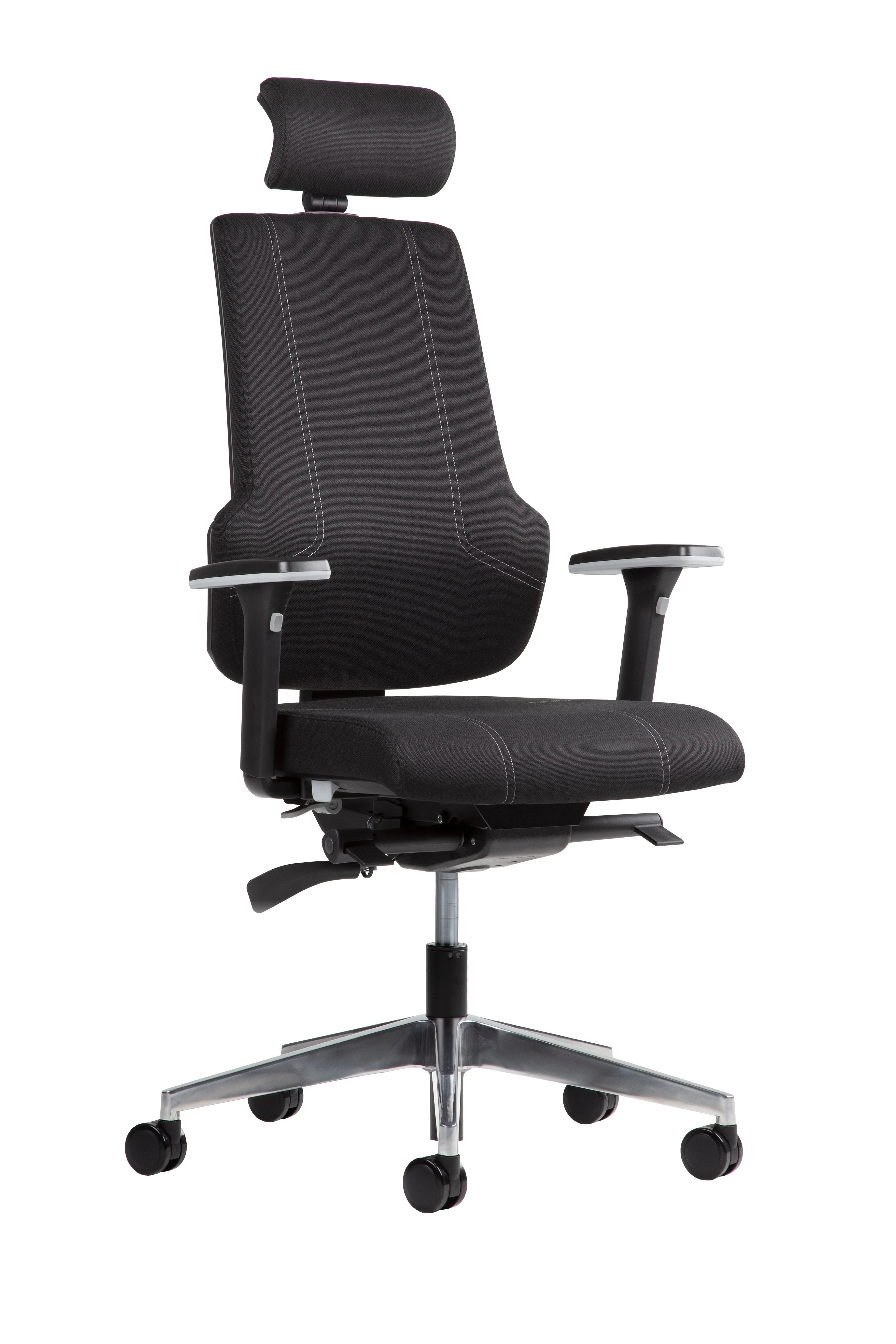 Comfy ergonomisk kontorstol med nakkestøtte med chrome stel