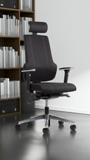 Comfy ergonomisk kontorstol med nakkestøtte med chrome stel
